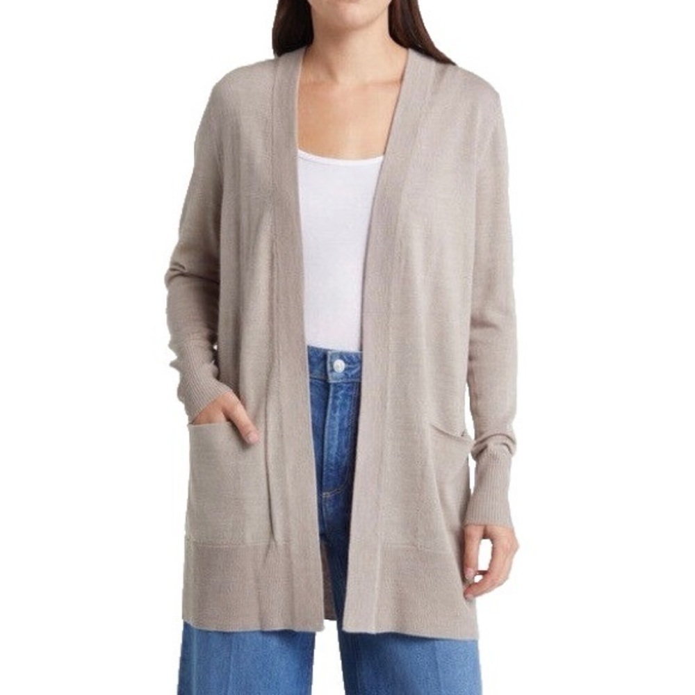 Nordstrom Everyday Open Front Cardigan, Lightweight, Size Medium